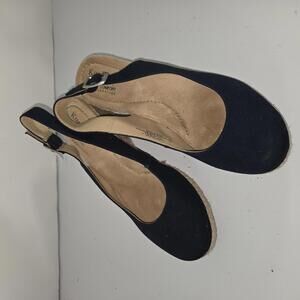 Kim‎ Rogers Dyann Ultra Comfort Navy Blue Slingback Wedge Shoes Sz 9.5M